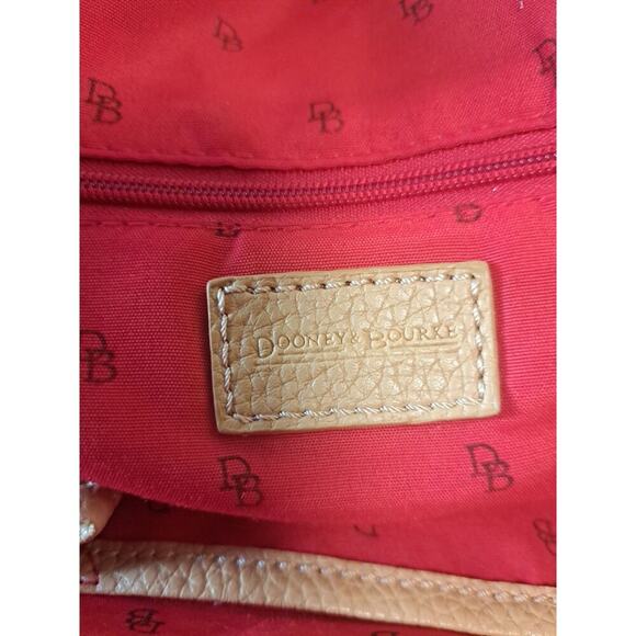 Dooney Bourke Beige Leather Monogram Satchel Handbag Size DB31 - Picture 10 of 12